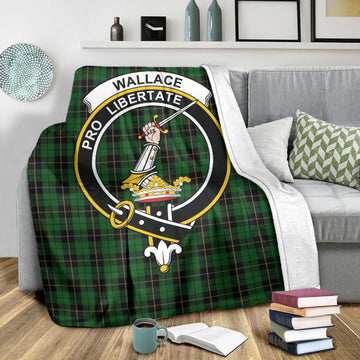 Wallace Hunting Tartan Blanket with Family Crest