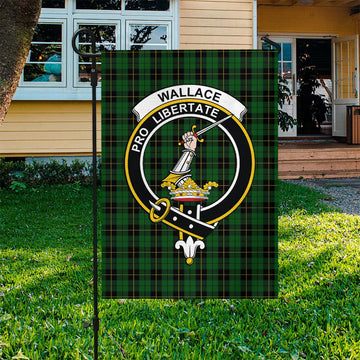 Wallace Hunting Tartan Flag with Family Crest