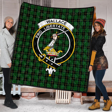 Wallace Hunting Tartan Quilt with Family Crest