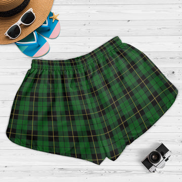 Wallace Hunting Tartan Womens Shorts with Family Crest