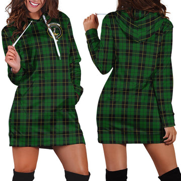 Wallace Hunting Tartan Hoodie Dress with Family Crest