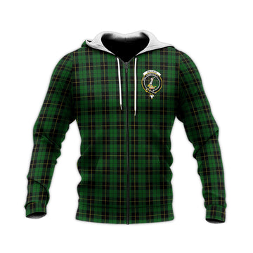 Wallace Hunting Tartan Knitted Hoodie with Family Crest