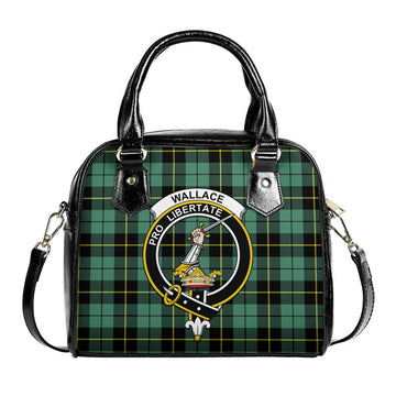 Wallace Hunting Ancient Tartan Shoulder Handbags with Family Crest