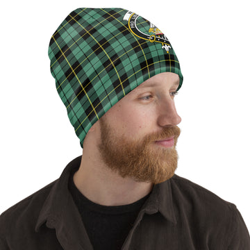 Wallace Hunting Ancient Tartan Beanies Hat with Family Crest