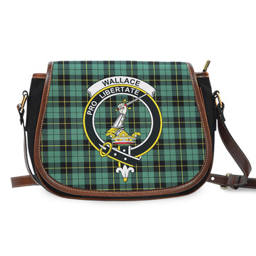 Wallace Hunting Ancient Tartan Saddle Bag with Family Crest