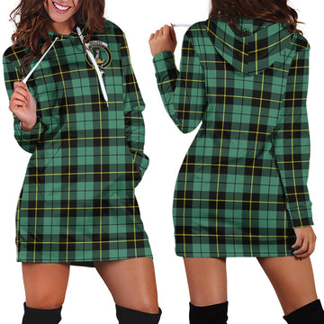 Wallace Hunting Ancient Tartan Hoodie Dress with Family Crest