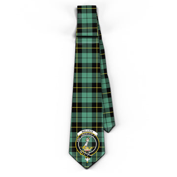 Wallace Hunting Ancient Tartan Classic Necktie with Family Crest