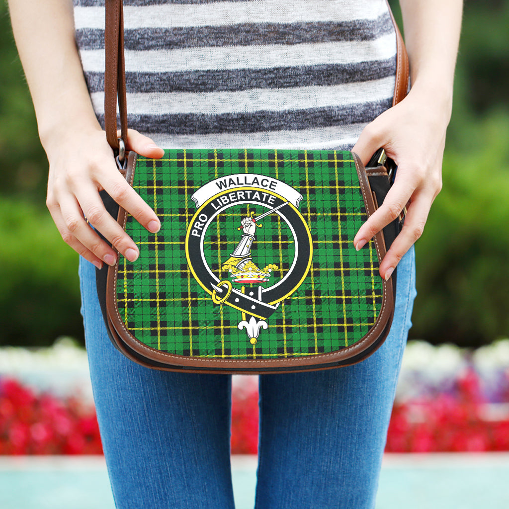 wallace-hunting-green-tartan-saddle-bag-with-family-crest