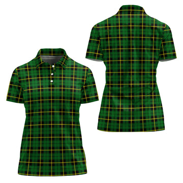 Wallace Hunting Green Tartan Polo Shirt For Women