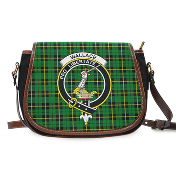 Wallace Hunting Green Tartan Saddle Bag with Family Crest