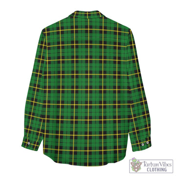 Wallace Hunting Green Tartan Womens Casual Shirt with Family Crest
