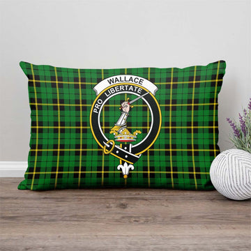 Wallace Hunting Green Tartan Pillow Cover with Family Crest