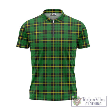 Wallace Hunting Green Tartan Zipper Polo Shirt