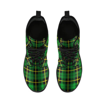 Wallace Hunting Green Tartan Leather Boots