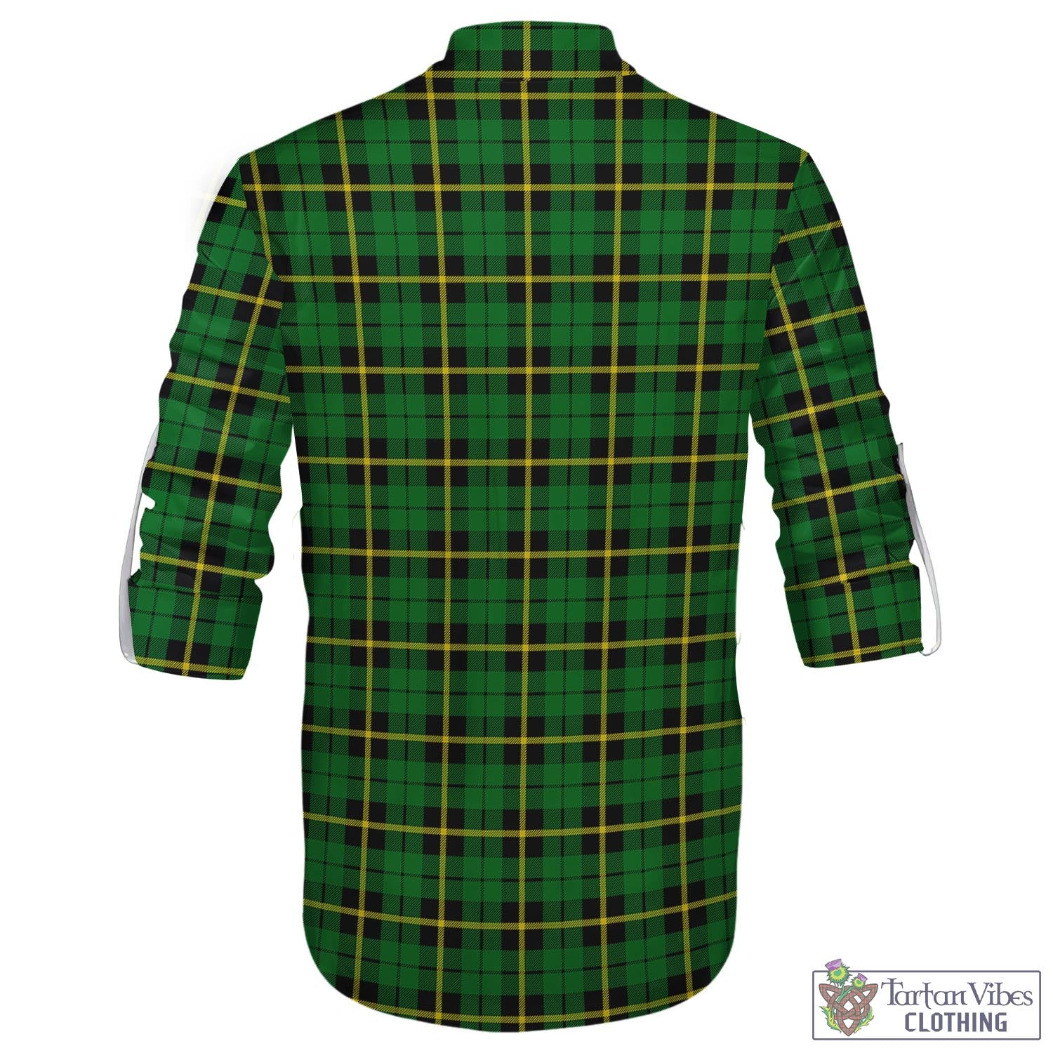 Tartan Vibes Clothing Wallace Hunting Green Tartan Men's Scottish Traditional Jacobite Ghillie Kilt Shirt