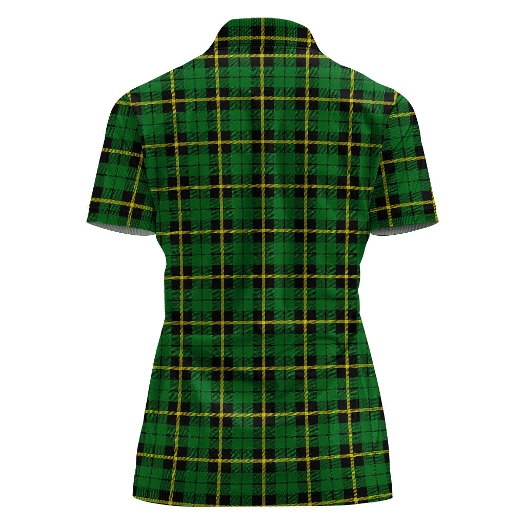 wallace-hunting-green-tartan-polo-shirt-with-family-crest-for-women
