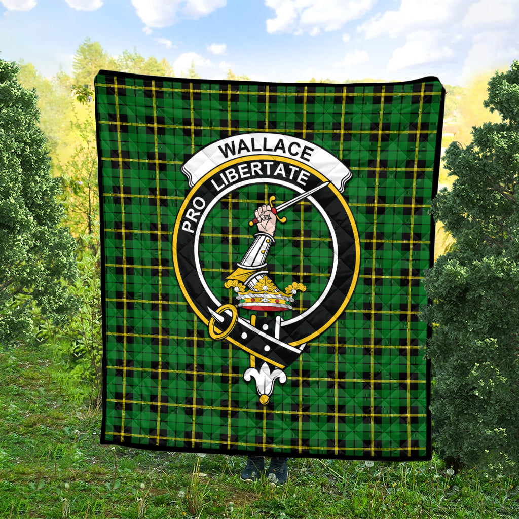 wallace-hunting-green-tartan-quilt-with-family-crest