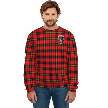 Wallace Hunting Red Tartan Sweatshirt with Family Crest