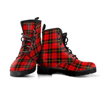 Wallace Hunting Red Tartan Leather Boots