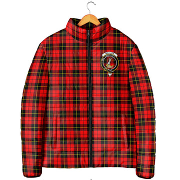 Wallace Hunting Red Tartan Padded Jacket with Family Crest