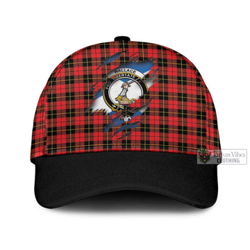 Wallace Hunting Red Tartan Classic Cap with Family Crest In Me Style