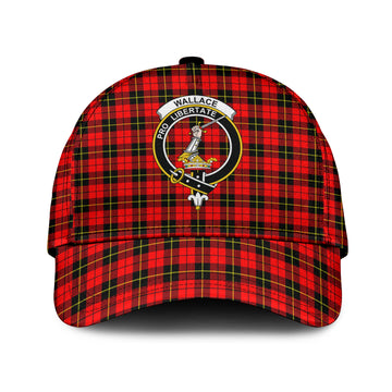 Wallace Hunting Red Tartan Classic Cap with Family Crest