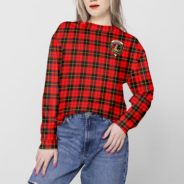 Wallace Hunting Red Tartan Sweatshirt with Family Crest