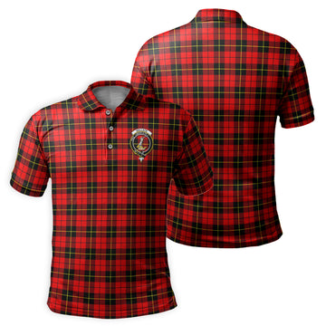 Wallace Hunting Red Tartan Men's Polo Shirt with Family Crest