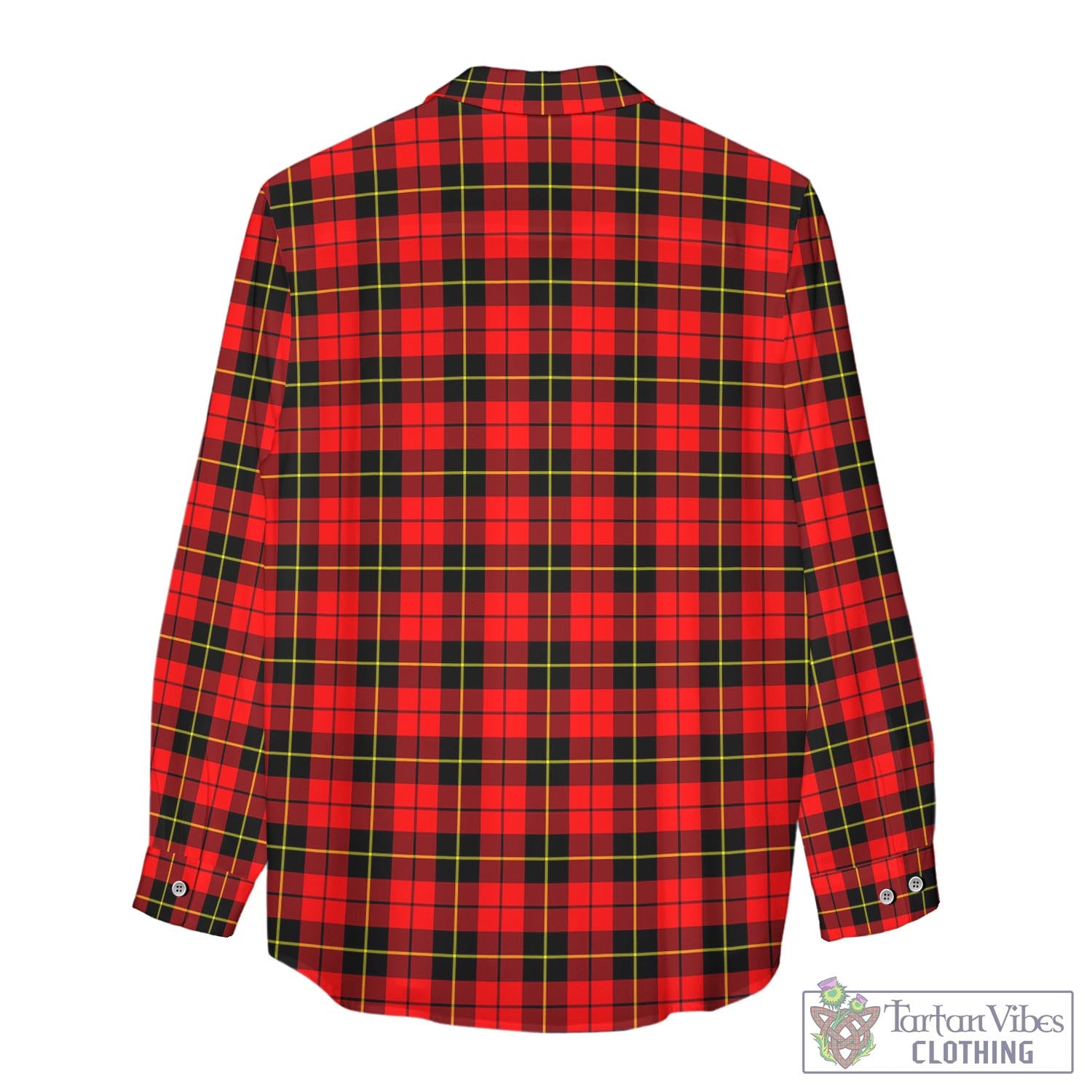 Tartan Vibes Clothing Wallace Hunting Red Tartan Womens Casual Shirt with Family Crest