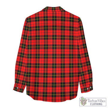Wallace Hunting Red Tartan Womens Casual Shirt with Family Crest