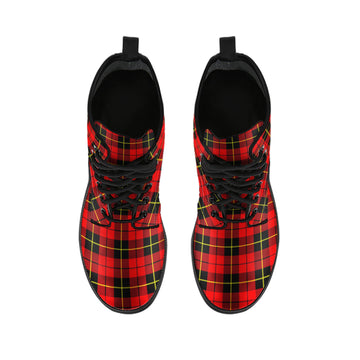 Wallace Hunting Red Tartan Leather Boots