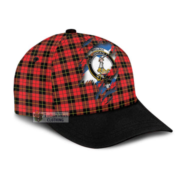 Wallace Hunting Red Tartan Classic Cap with Family Crest In Me Style