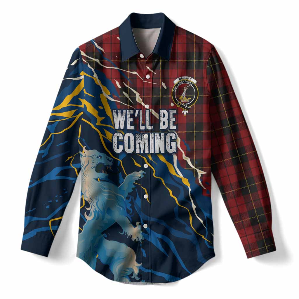 Wallace Scotland Tartan Women Casual Shirt WC2026 Football - We'll Be Coming
