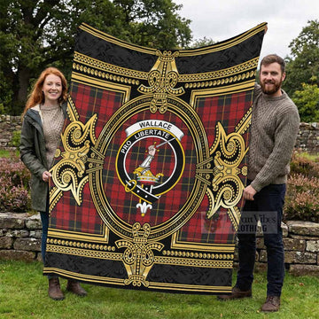 Wallace Scottish Tartan Crest Blanket Royal Stylized