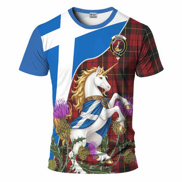 Wallace Scottish Tartan Crest Unicorn Heritage T-Shirt Kid's Shirt - Tartan Vibes Clothing