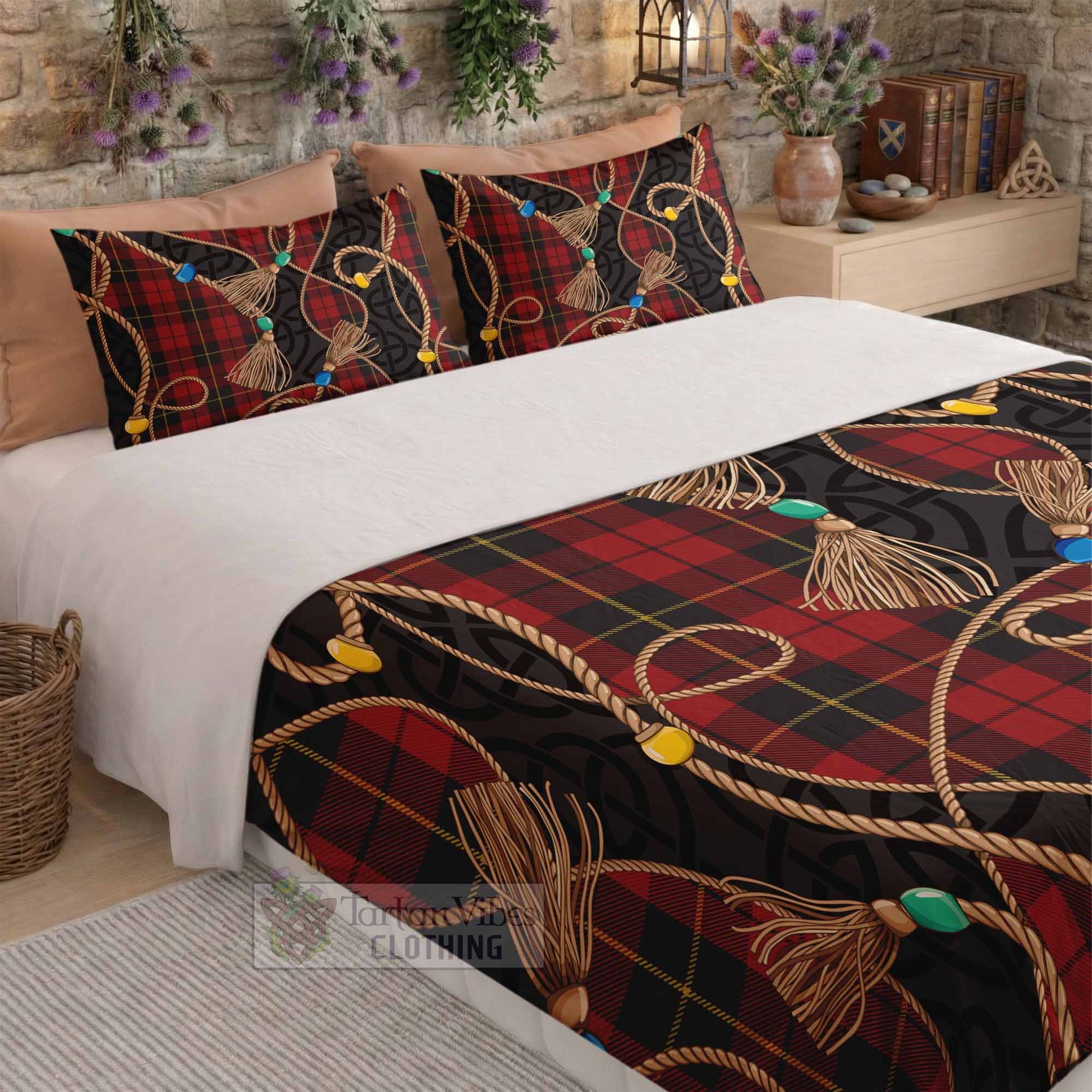 Wallace Scottish Tartan Twisted Ropes Stylized Bedding Set - Tartan Vibes Clothing
