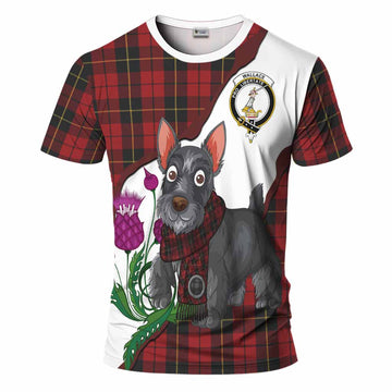 Wallace Scottish Terrier Tartan Crest T-Shirt Thistle Heritage Art