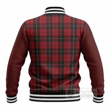 Wallace Tartan Accent Baseball Jacket with Family Crest