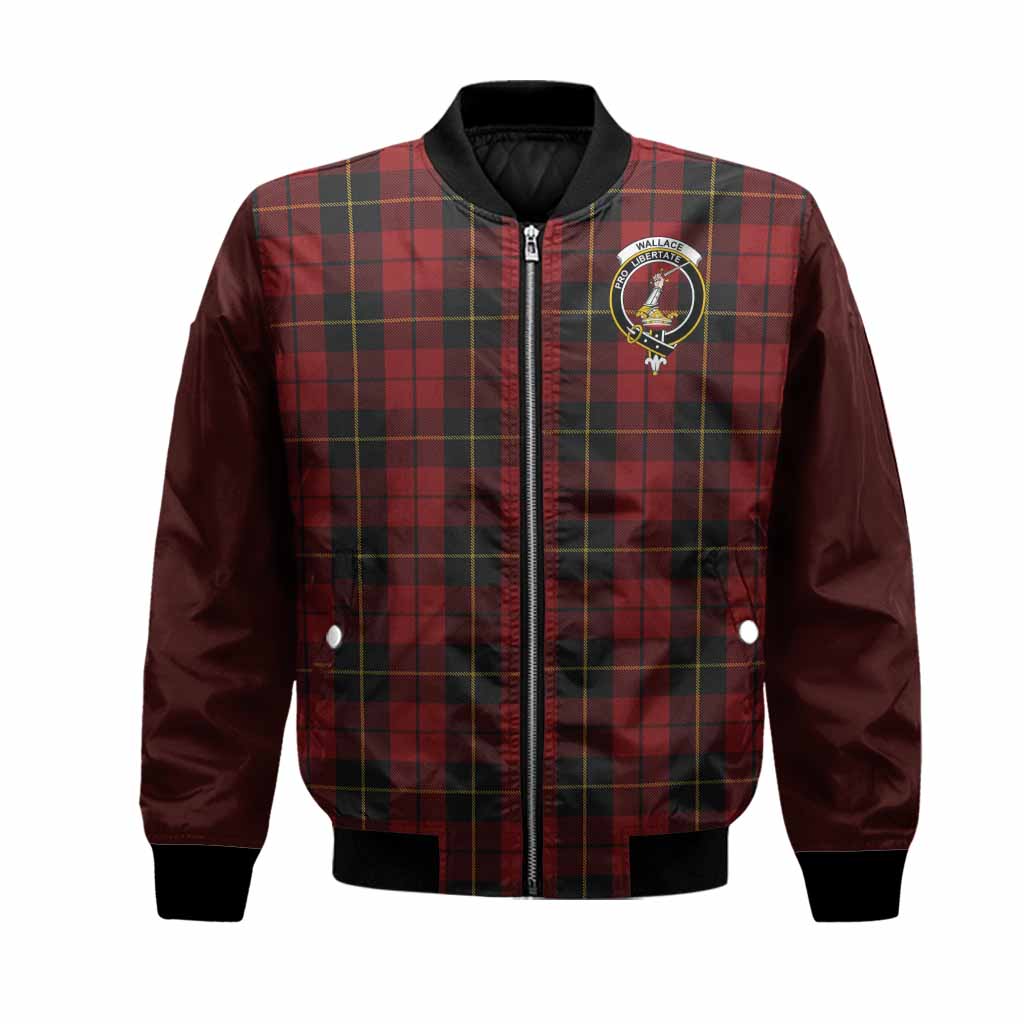 Wallace Tartan Accent Bomber Jacket with Family Crest