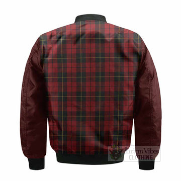 Wallace Tartan Accent Bomber Jacket with Family Crest