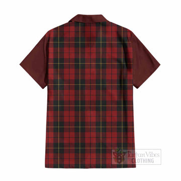 Wallace Tartan Accent Cotton Hawaiian Shirt with Family Crest