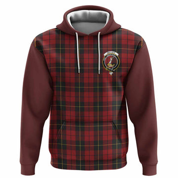 Wallace Tartan Accent Hoodie with Family Crest