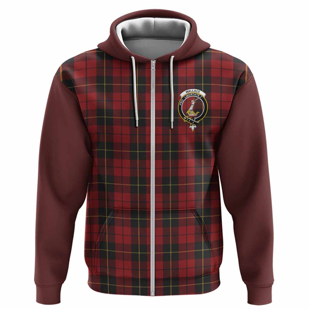 Wallace Tartan Accent Hoodie with Family Crest