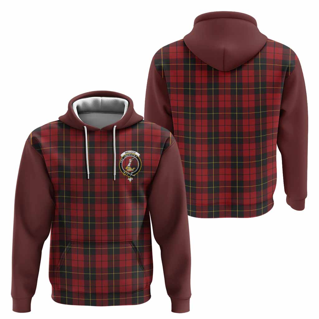 Wallace Tartan Accent Hoodie with Family Crest
