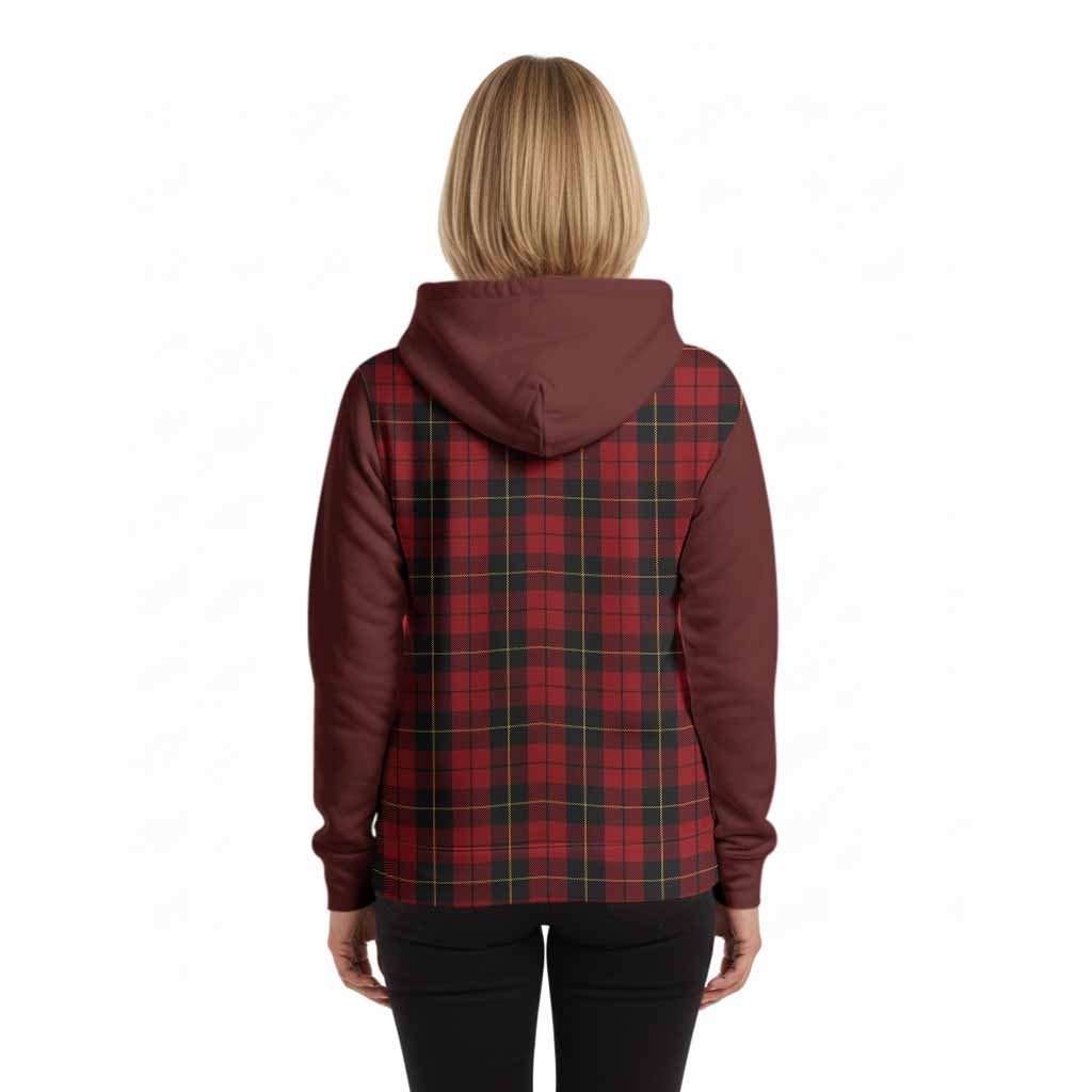 Wallace Tartan Accent Hoodie with Family Crest
