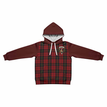 Wallace Tartan Accent Kid Hoodie with Family Crest