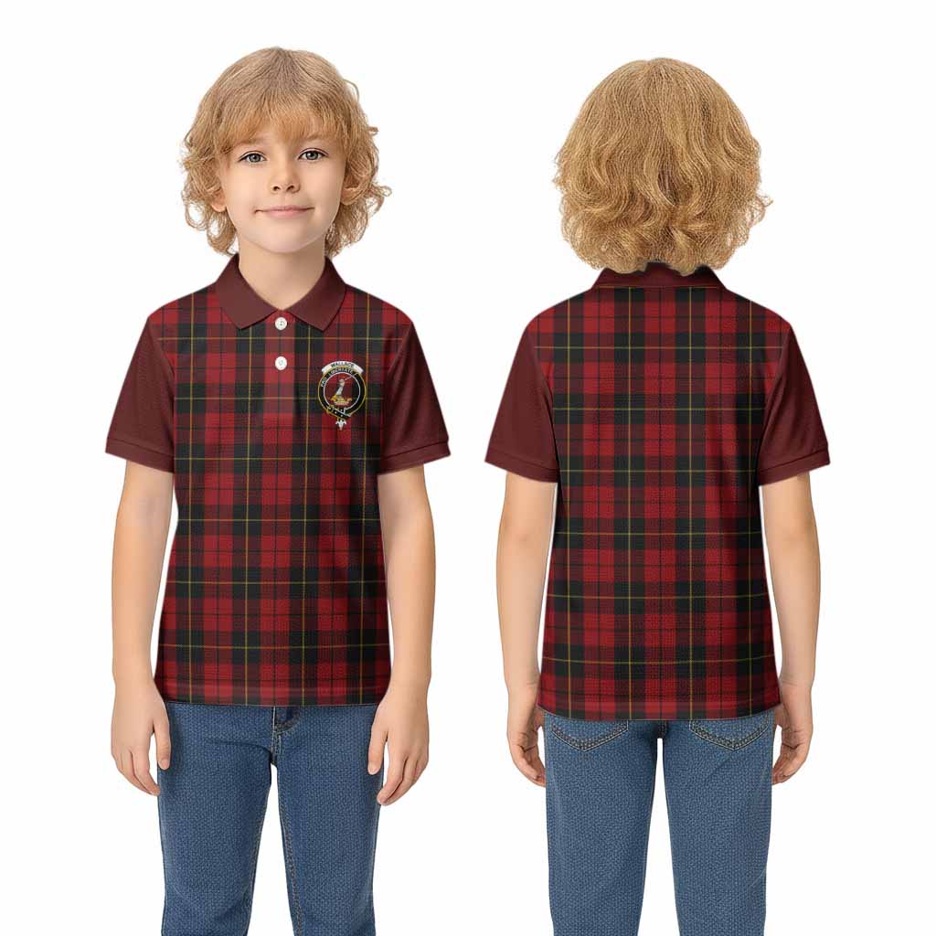Wallace Tartan Accent Kid Polo Shirt with Family Crest