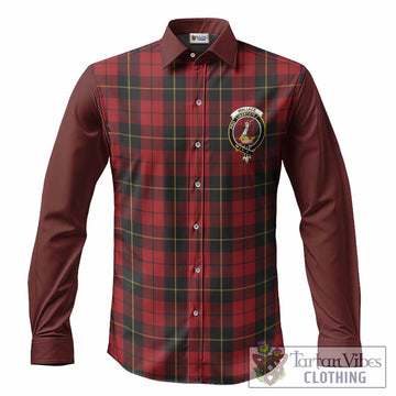Wallace Tartan Accent Long Sleeve Button Shirts with Family Crest