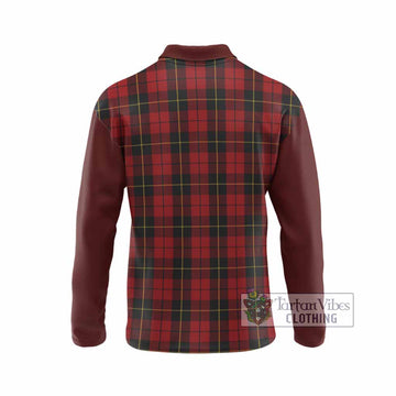 Wallace Tartan Accent Long Sleeve Polo Shirt with Family Crest