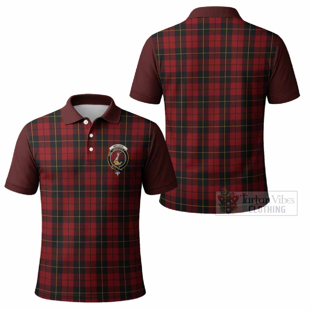 Wallace Tartan Accent Polo Shirt with Family Crest